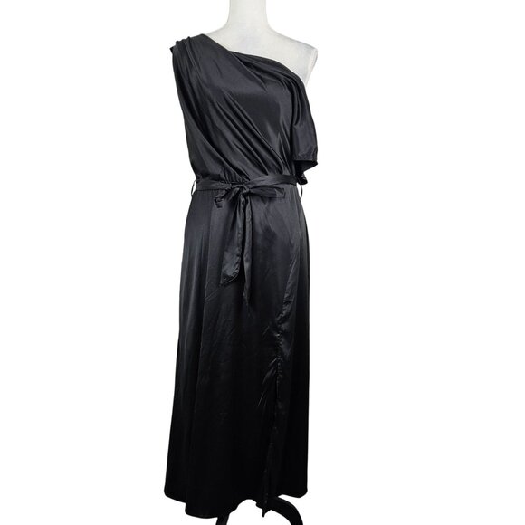 Grace Karin Womens One Shoulder Wrap Satin Cocktail Party Dress Size Large Sexy - Picture 5 of 12